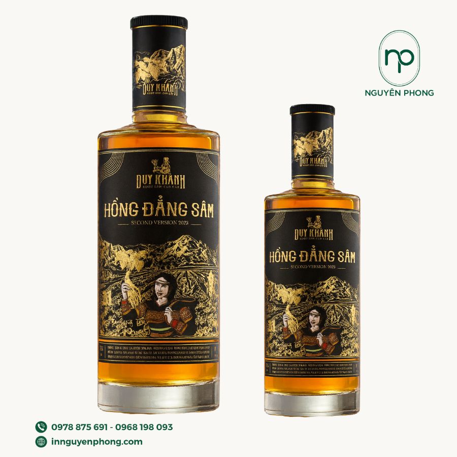 In tem dán rượu sâm giá rẻ tại Hà Nội